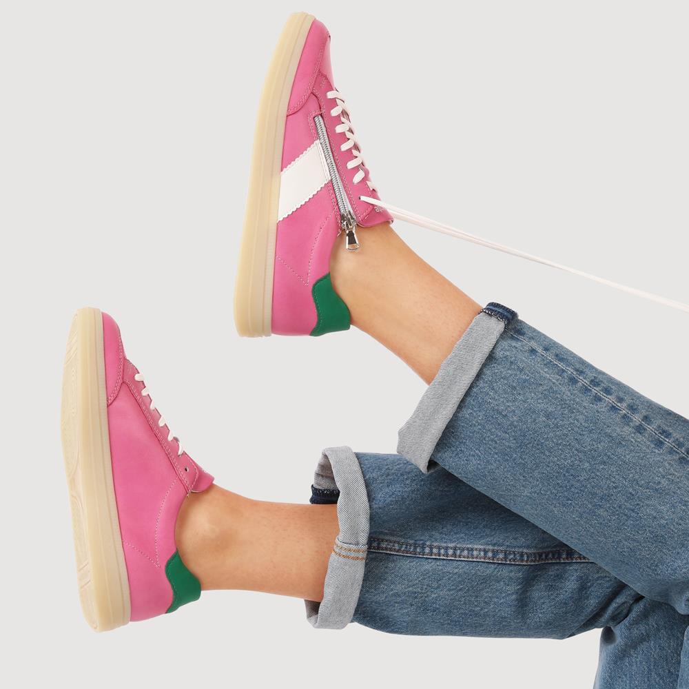 Striped Leather Trainers - DRS41506 / 326 860 - Pink - Image 5