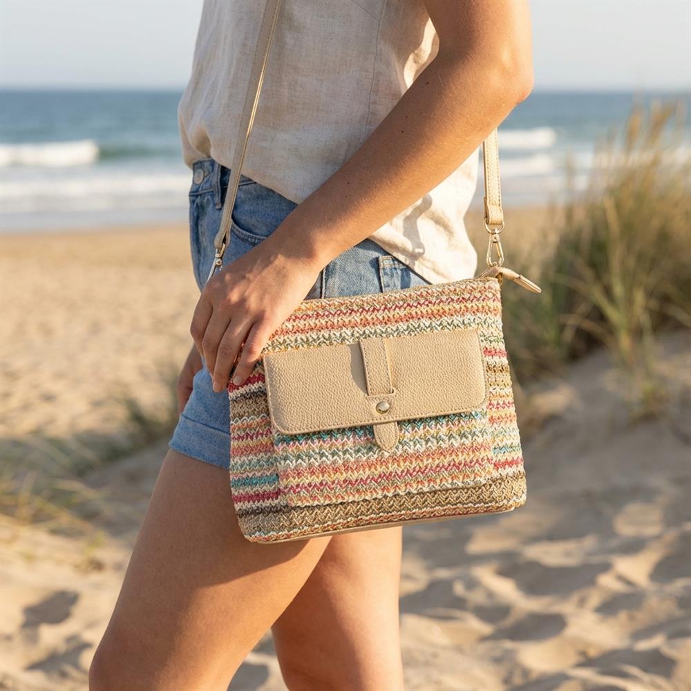Stripey Cross-Body Bag - RIM41006 / 327 379 - Beige Multi - Image 2
