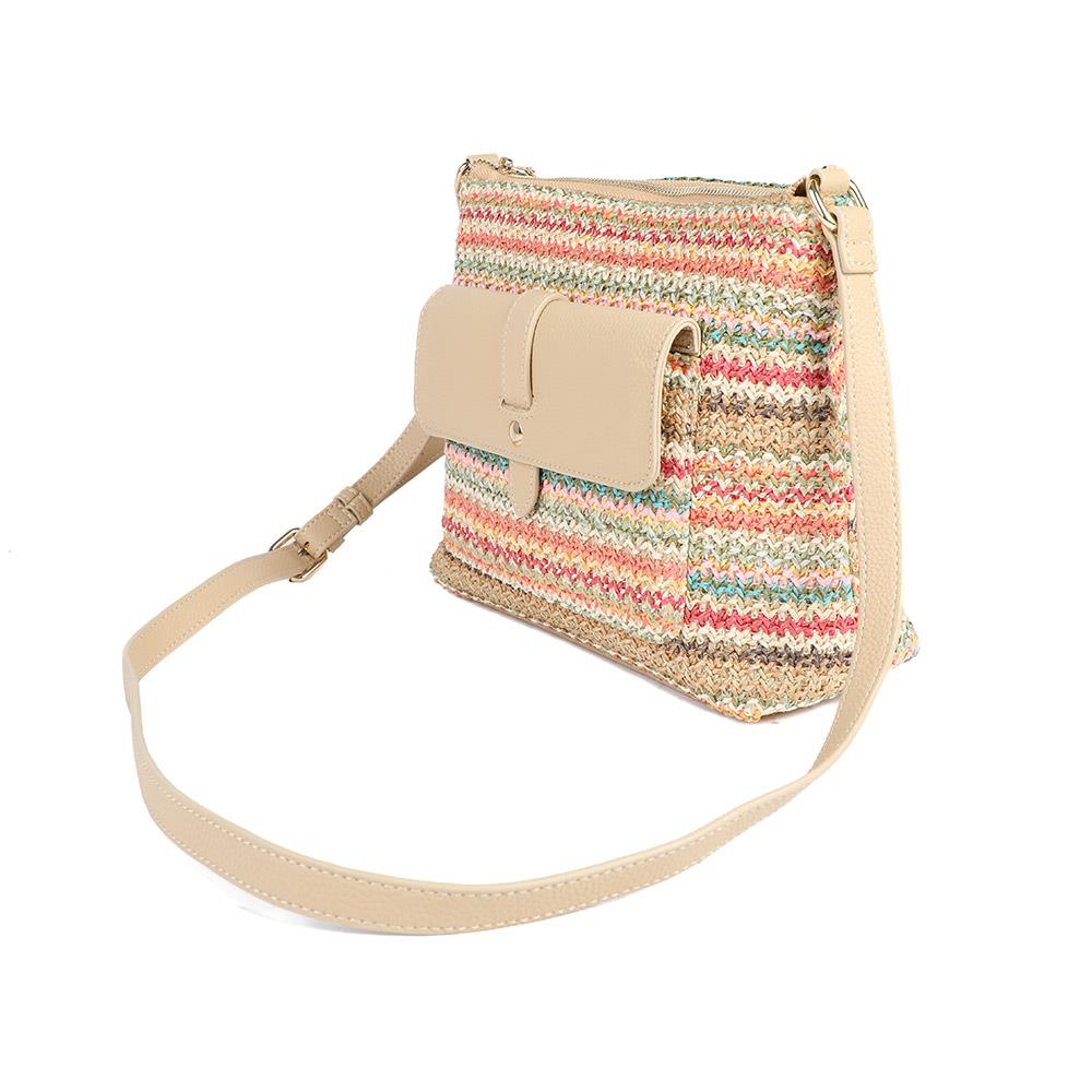 Stripey Cross-Body Bag - RIM41006 / 327 379 - Beige Multi - Image 4