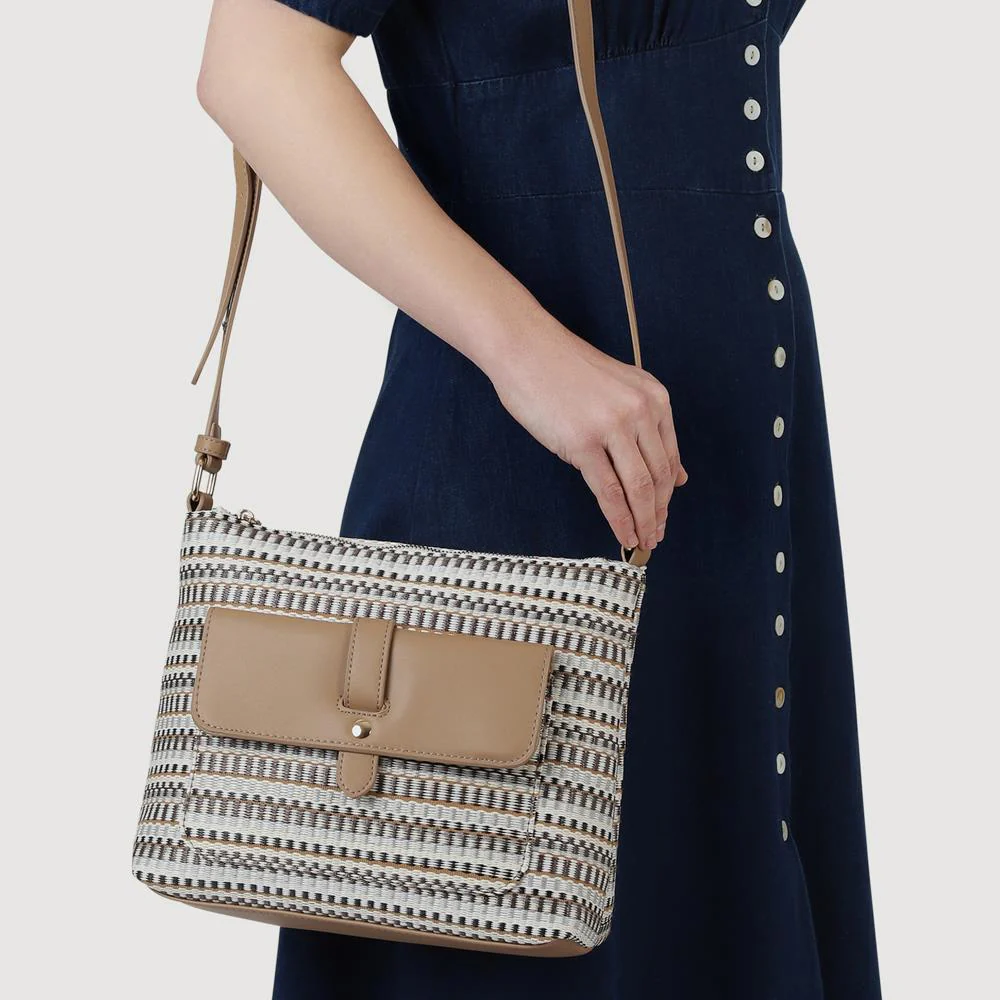 Stripey Cross-Body Bag - RIM41006 / 327 379 - Black-White - Image 3