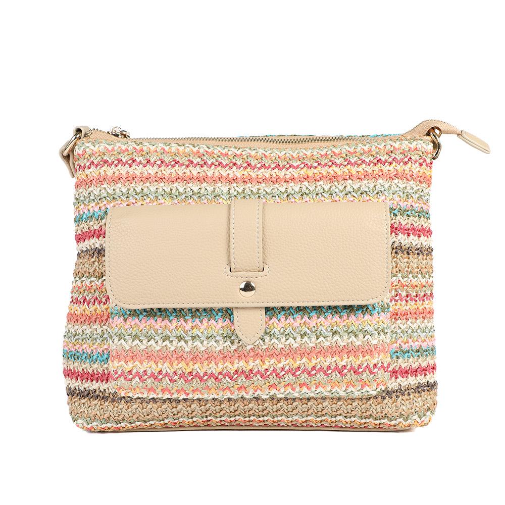 Stripey Cross-Body Bag - RIM41006 / 327 379 - Beige Multi