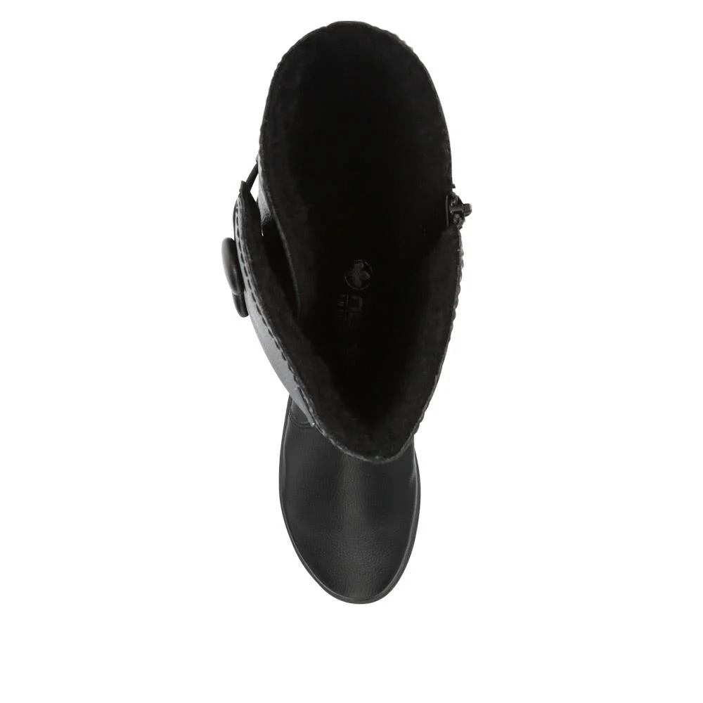 Stylish Heeled Long Boots - RKR40534 / 326 102 - Black - Image 4