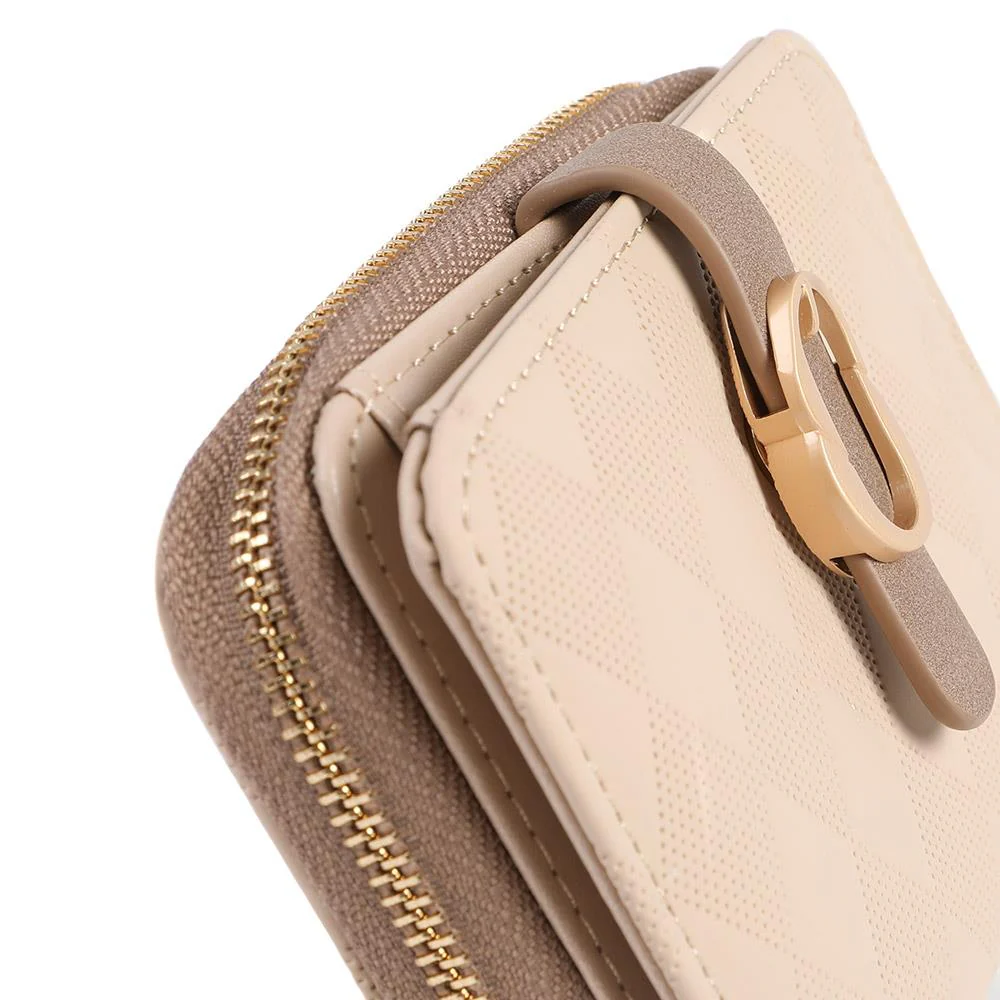 Stylish Zipped Bi Fold Purse - PRETT43005 / 329 388 - Beige Multi - Image 6