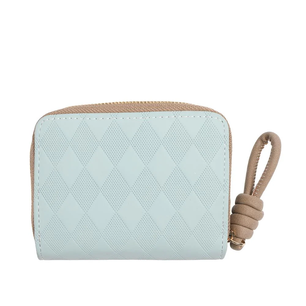 Stylish Zipped Bi Fold Purse - PRETT43005 / 329 388 - Blue-Beige - Image 3