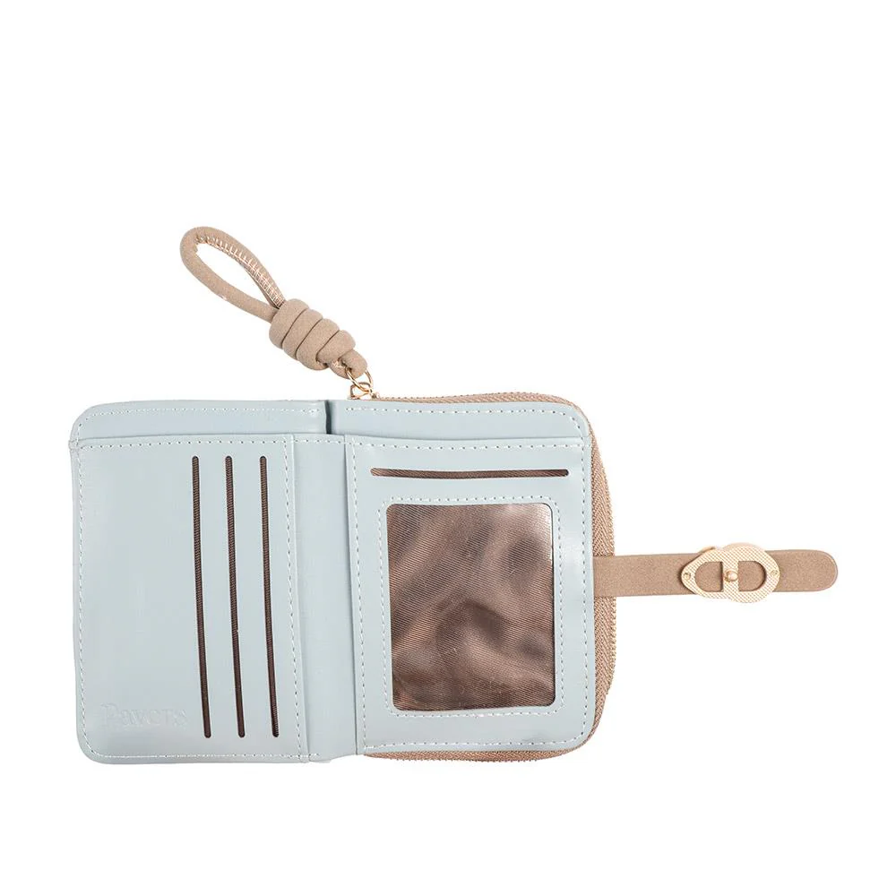 Stylish Zipped Bi Fold Purse - PRETT43005 / 329 388 - Blue-Beige - Image 4