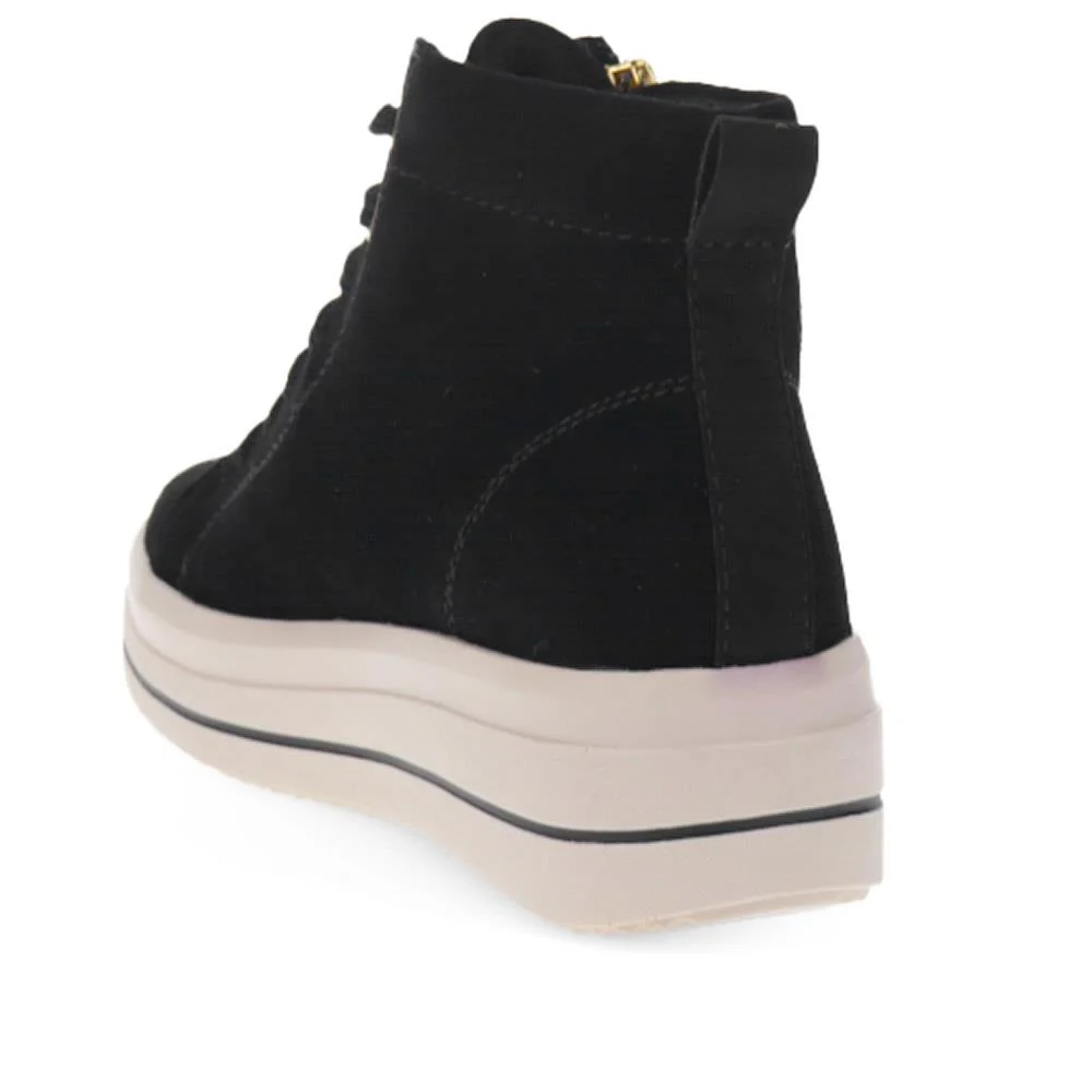 Suede Dual-Fastening Trainers - DRS40501 / 325 666 - Black - Image 3