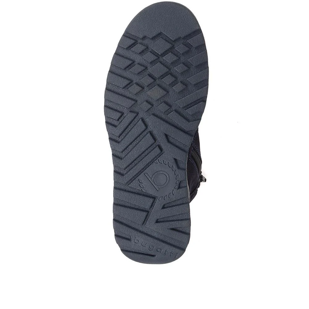 Suede Lace-Up Ankle Boots - BUG38504 / 324 037 - Navy Suede - Image 4