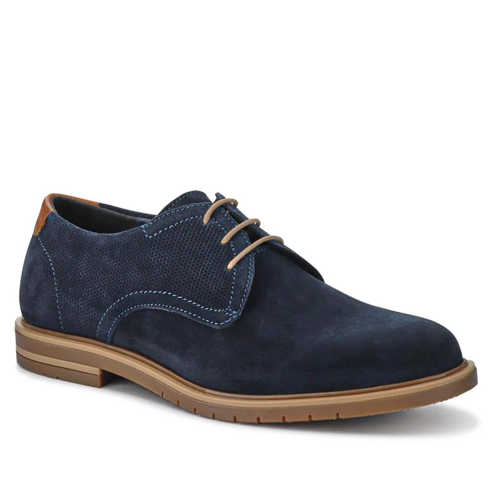 Suede Leather Lace-Up Shoes - ITAR41002 / 327 176 - Navy