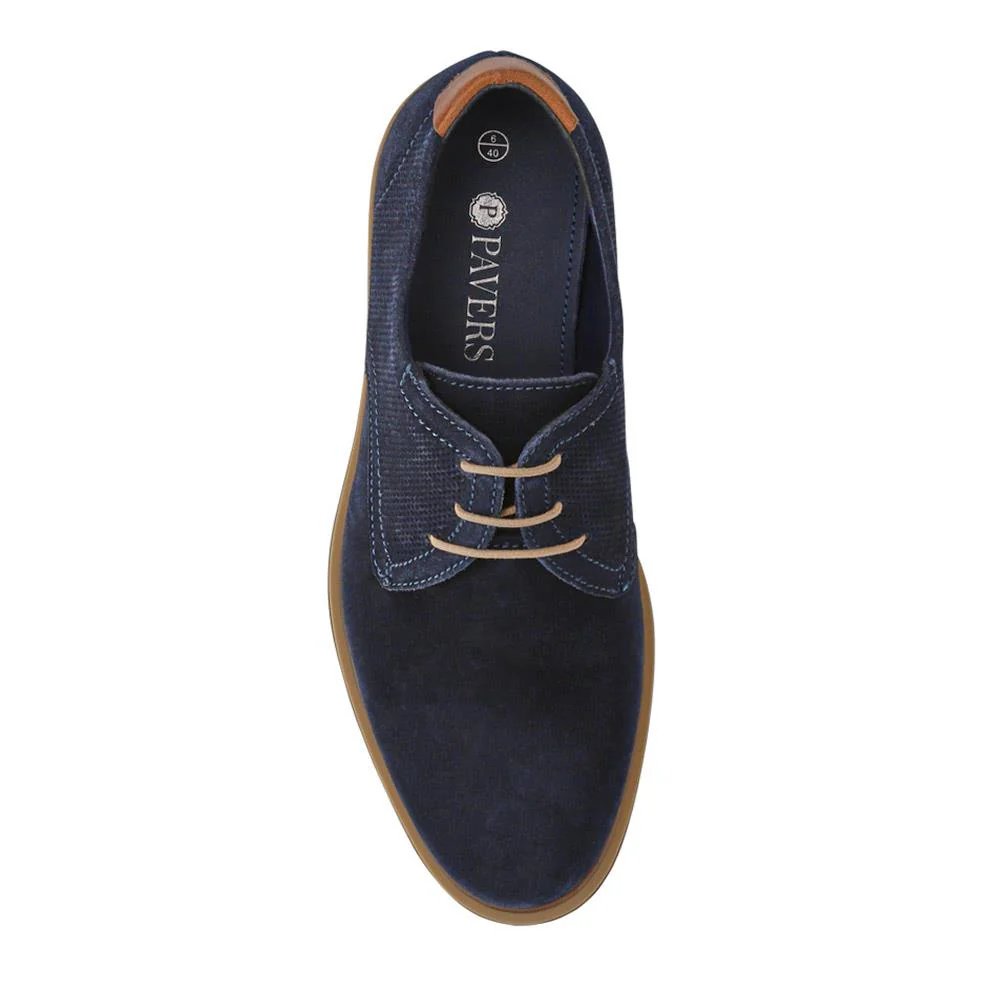 Suede Leather Lace-Up Shoes - ITAR41002 / 327 176 - Navy - Image 5