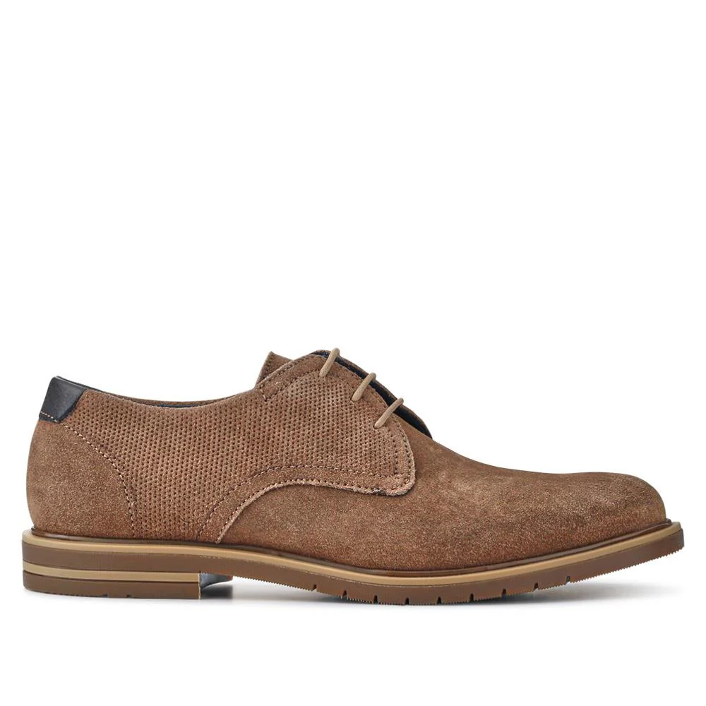 Suede Leather Lace-Up Shoes - ITAR41002 / 327 176 - Taupe - Image 3