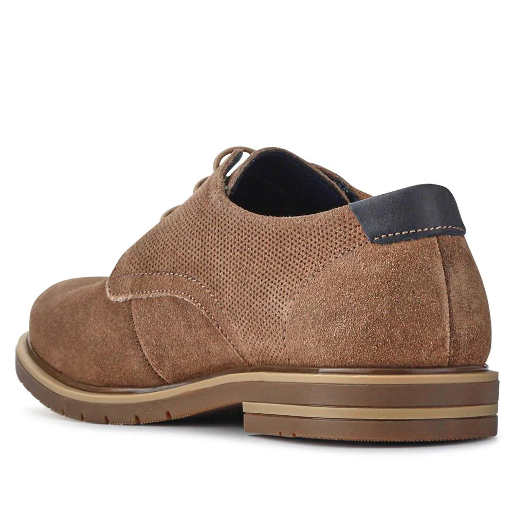 Suede Leather Lace-Up Shoes - ITAR41002 / 327 176 - Taupe - Image 4