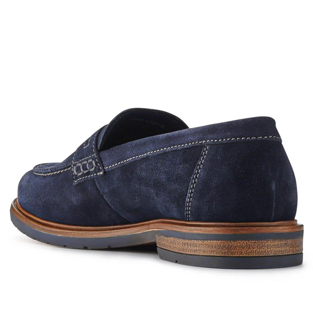 Suede Leather Penny Loafers - ITAR41012 / 327 506 - Navy - Image 3
