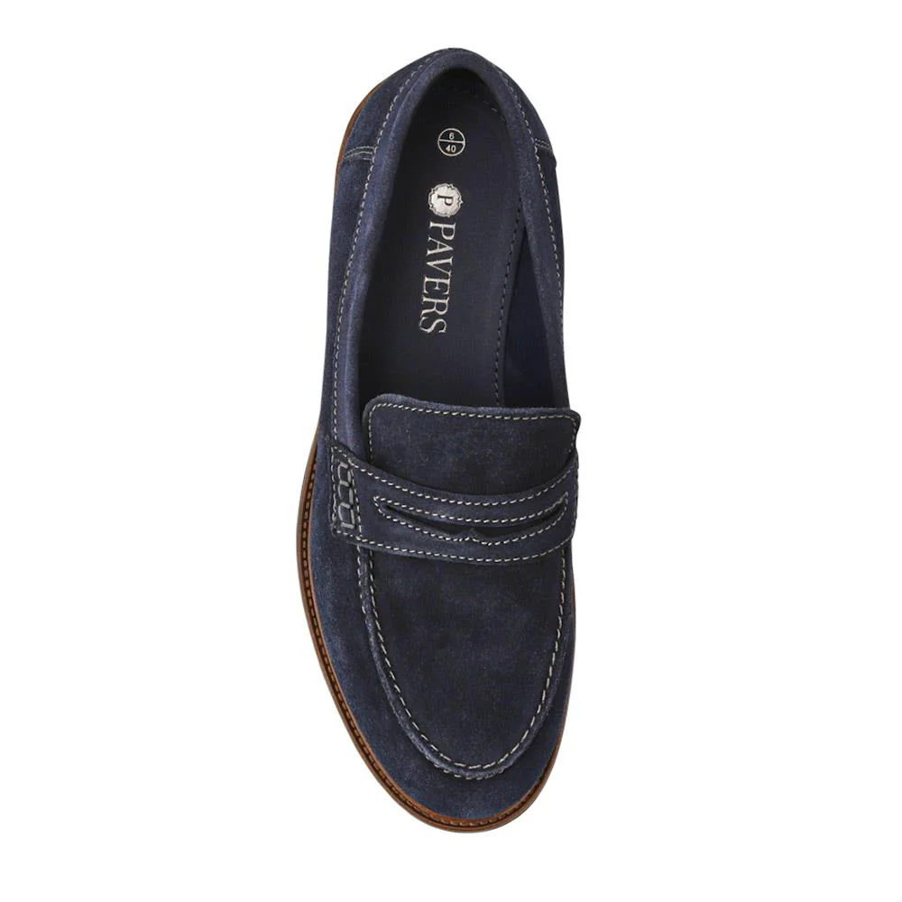 Suede Leather Penny Loafers - ITAR41012 / 327 506 - Navy - Image 4