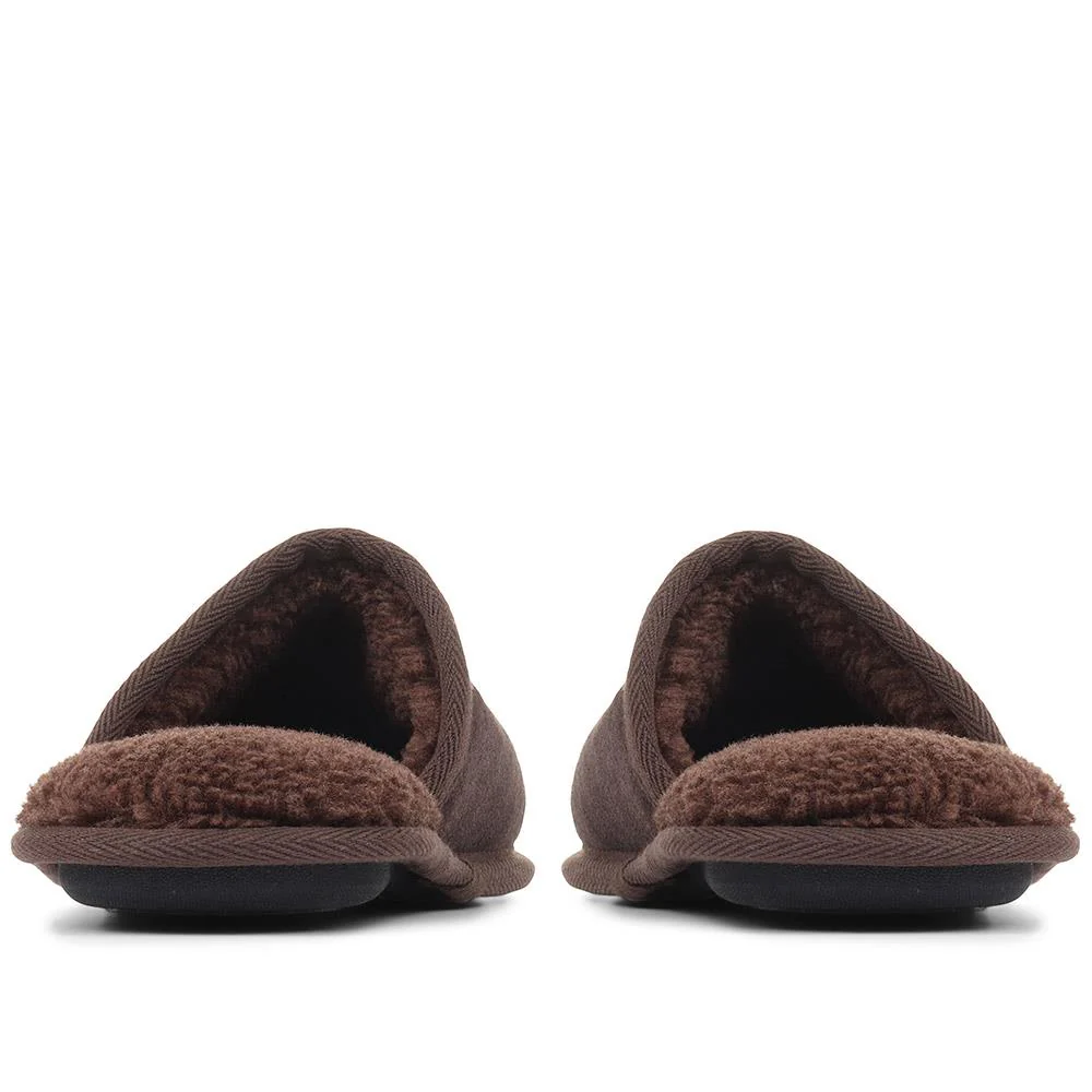 Suede Slippers - QING36023 / 322 518 - Brown - Image 3