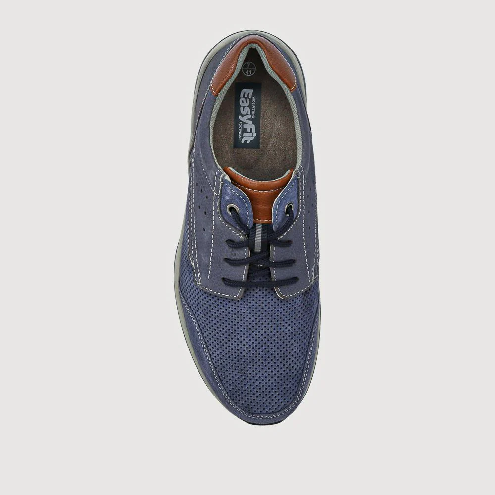 Suede Trainers - LEONARDO / 325 175 - Navy-Blue - Image 4