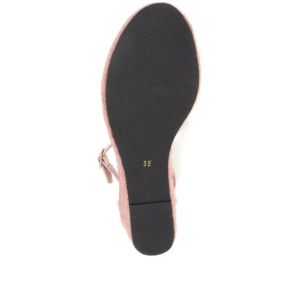 Suede Wedge Heel Sandals - ELILE35504 / 322 303 - Lilac - Image 5