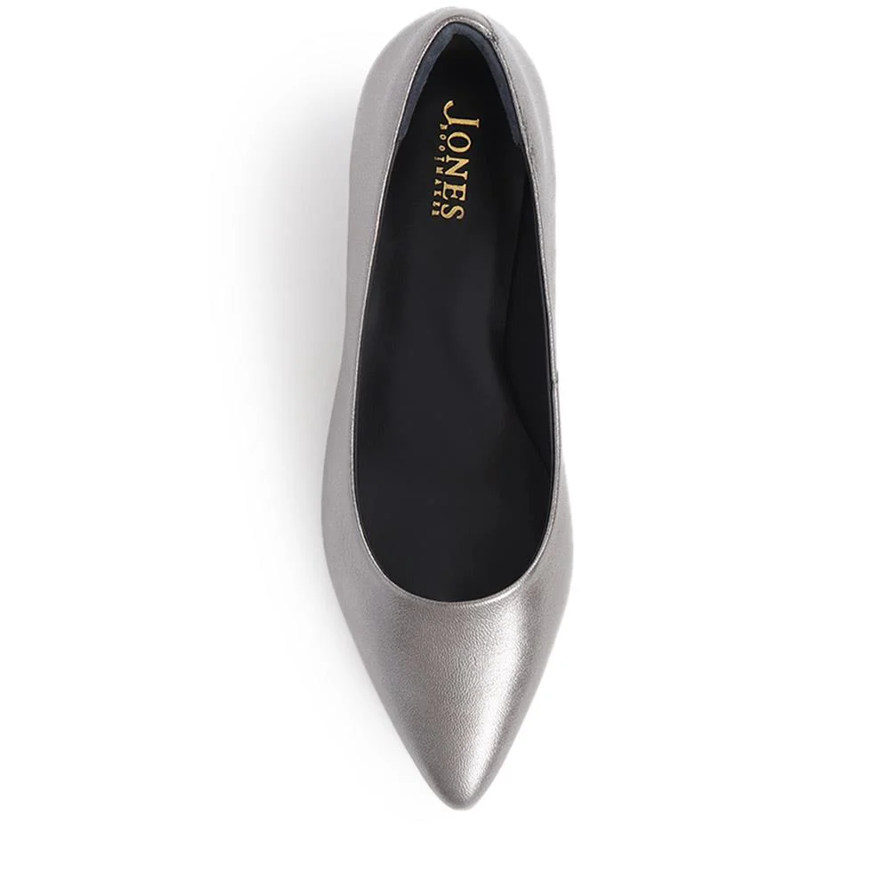 Sunstone Leather Court Shoes - SUNSTONE / 323 599 - Pewter - Image 5
