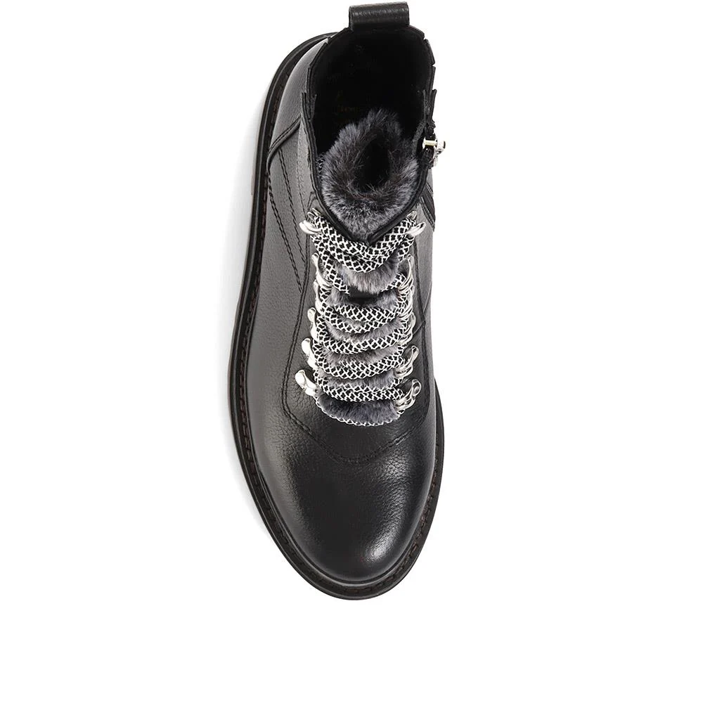 Susanna Leather Hiker Boots - SUSANNA / 322 841 - Black - Image 4