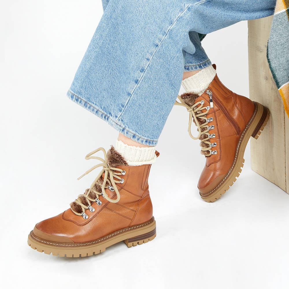 Susanna Leather Hiker Boots - SUSANNA / 322 841 - Tan - Image 6