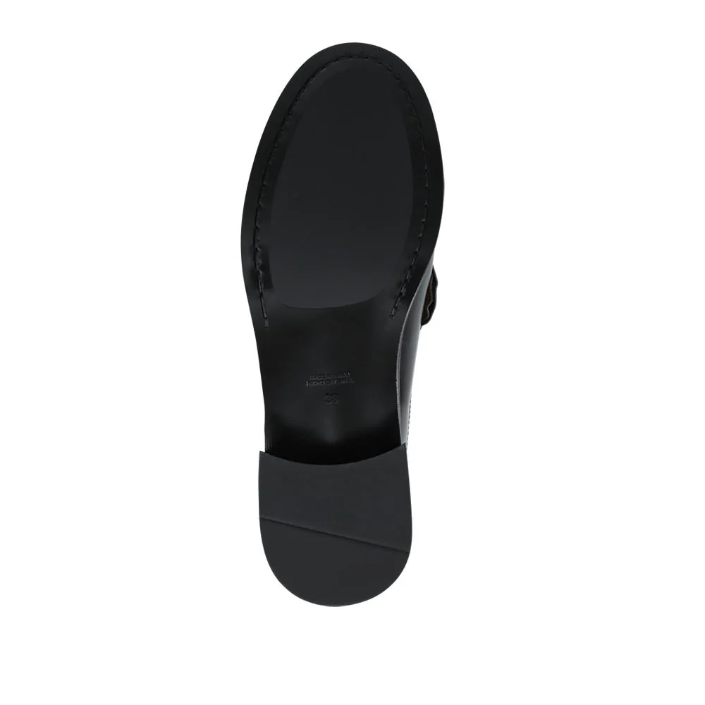 Talitha Leather Heeled Moccasins - TALITHA / 328 354 - Black - Image 5