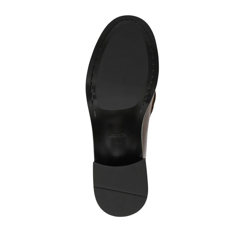 Talitha Leather Heeled Moccasins - TALITHA / 328 354 - Cognac - Image 4