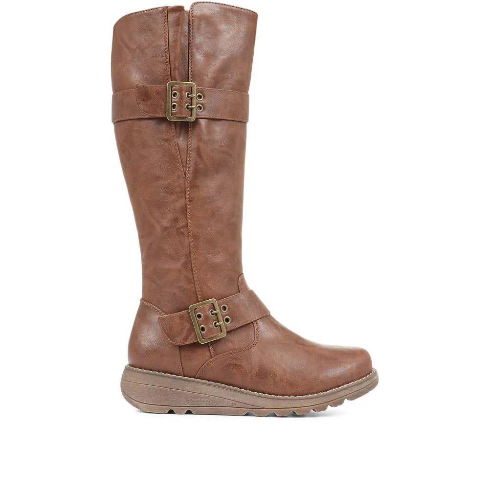 Tall Buckle Boots - WBINS34103 / 320 791 - Tan - Image 2