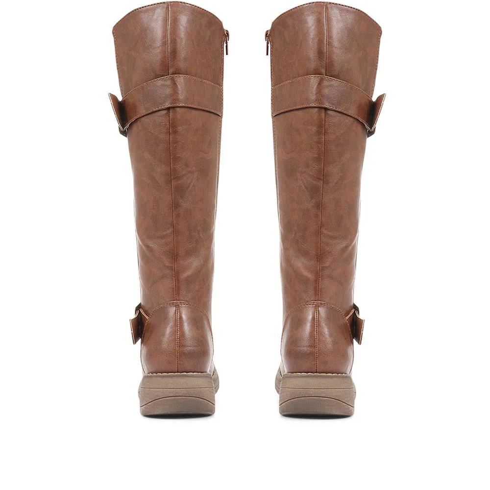 Tall Buckle Boots - WBINS34103 / 320 791 - Tan - Image 3