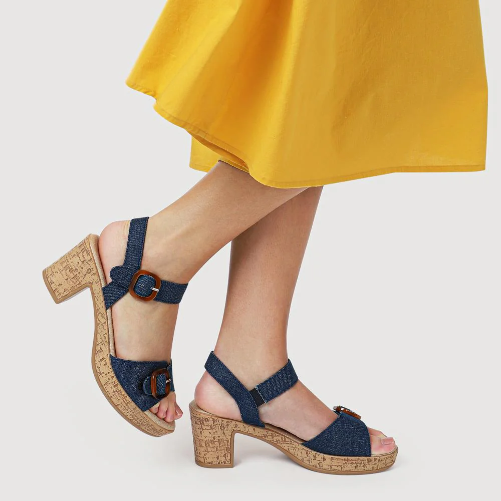 Tall-Heeled Sandals - WBINS41076 / 327 568 - Denim - Image 4