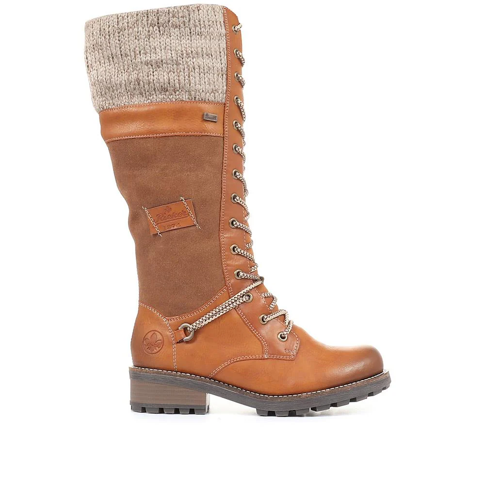 Tall Lace Up Boots - RKR34521 / 320 690 - Brown - Image 2