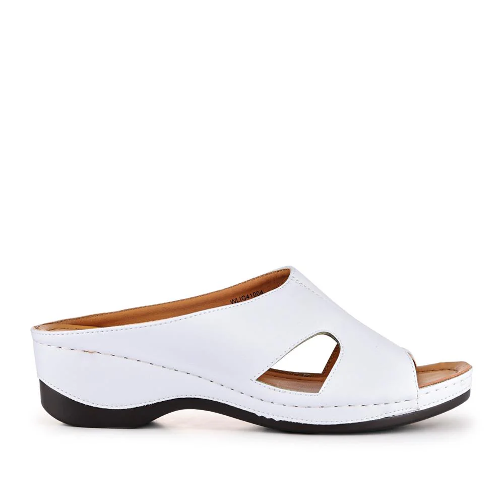 Wedge-Heeled Mules - WLIG41004 / 327 254 - White - Image 2