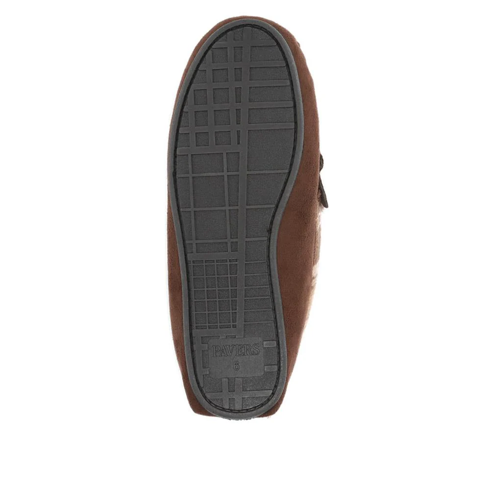 Tartan Cuff Slippers - GALOP40023 / 326 306 - Brown - Image 5