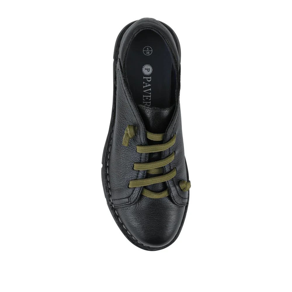 Thick Laced Leather Shoes - SERVI42003 / 328 007 - Black - Image 4