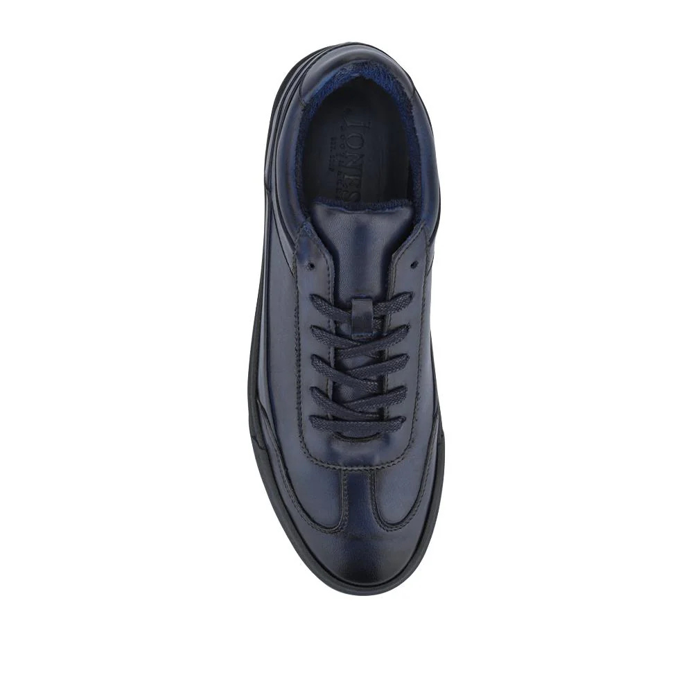Thorne Leather Lace-Up Trainers - THORNE / 328 499 - Navy - Image 4