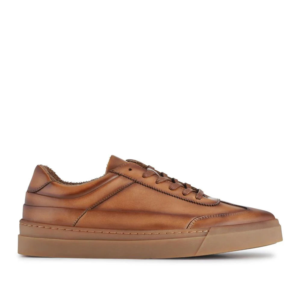 Thorne Leather Lace-Up Trainers - THORNE / 328 499 - Tan - Image 2