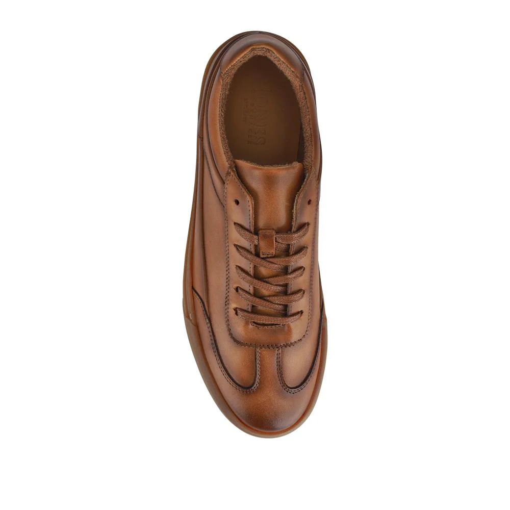 Thorne Leather Lace-Up Trainers - THORNE / 328 499 - Tan - Image 4