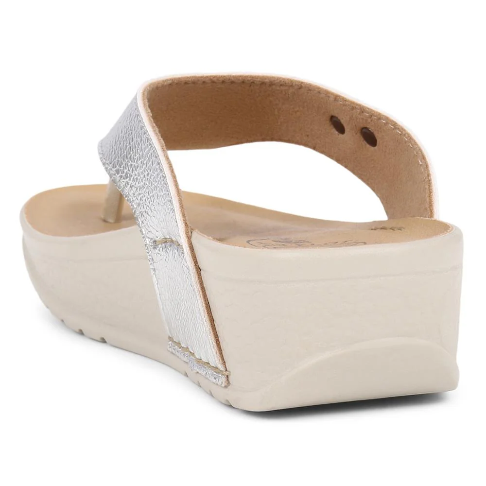 FlyFlot Toe Post Platform Sandals - FLY39083 / 324 805 - Silver - Image 3