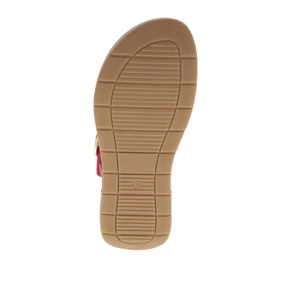 Touch Fasten Buckled Toe Post Sandals - BAIZH41063 / 327 617 - Fuschia - Image 4
