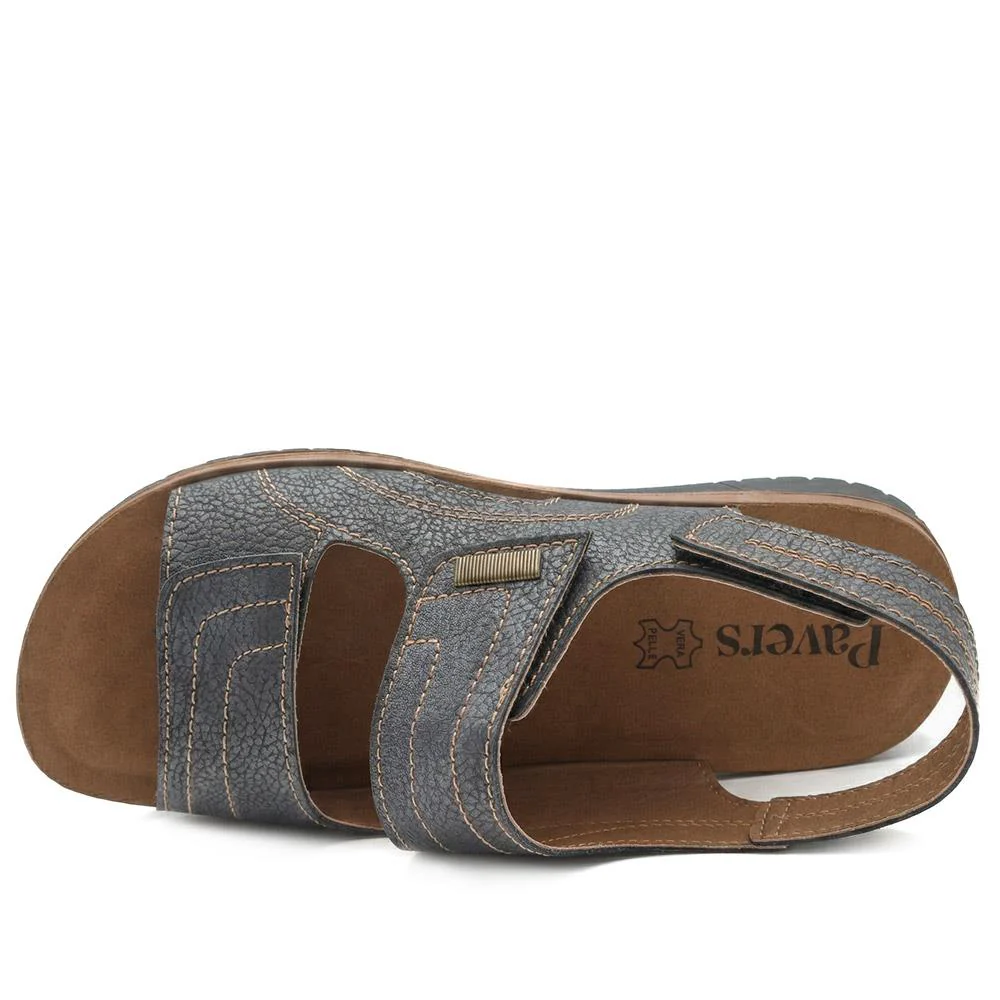 Touch Fasten Casual Sandals with Flat Heels - INB43014 / 329 216 - Blue - Image 4