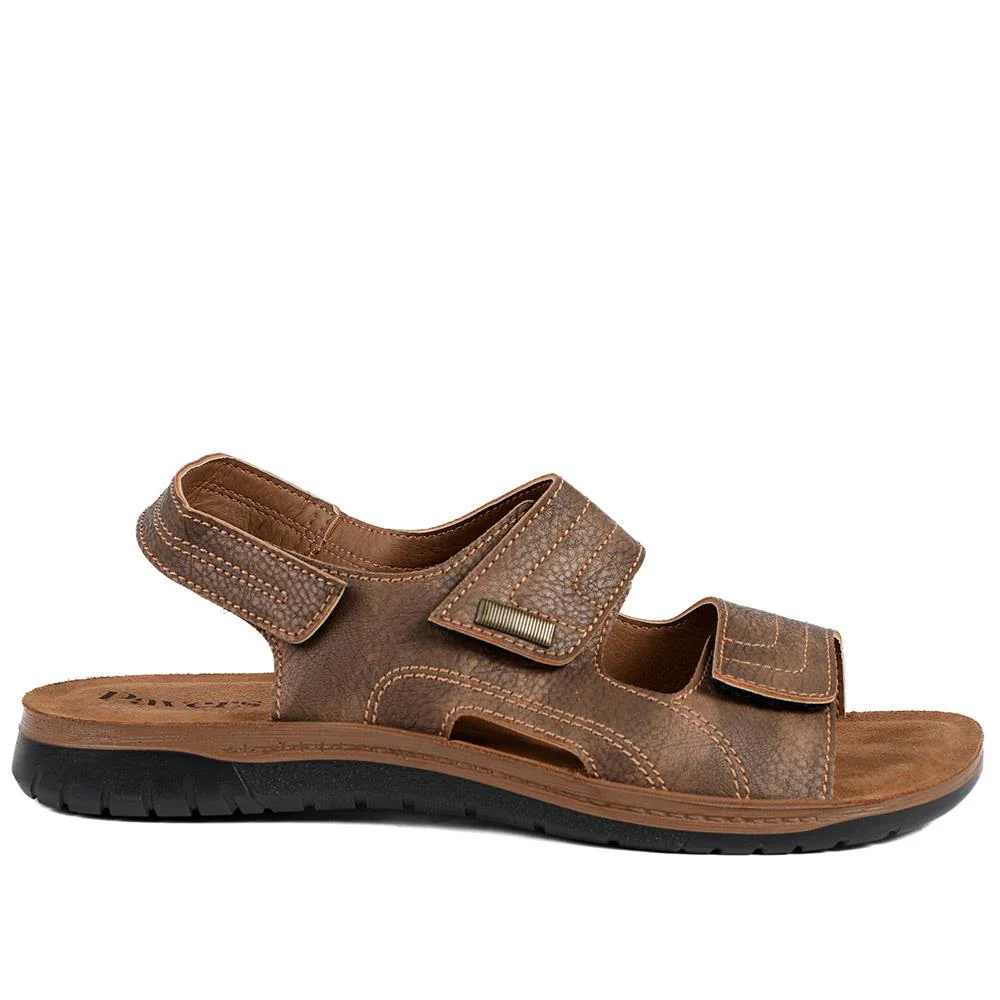 Touch Fasten Casual Sandals with Flat Heels - INB43014 / 329 216 - Brown - Image 2