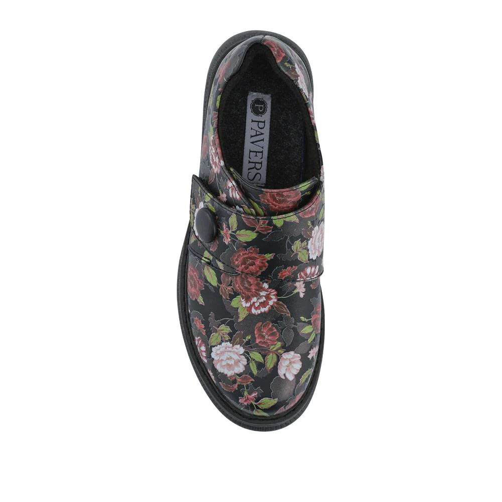 Touch-Fasten Daily Monk Shoes - SHINN42004 / 328 401 - Black Rose Floral - Image 4