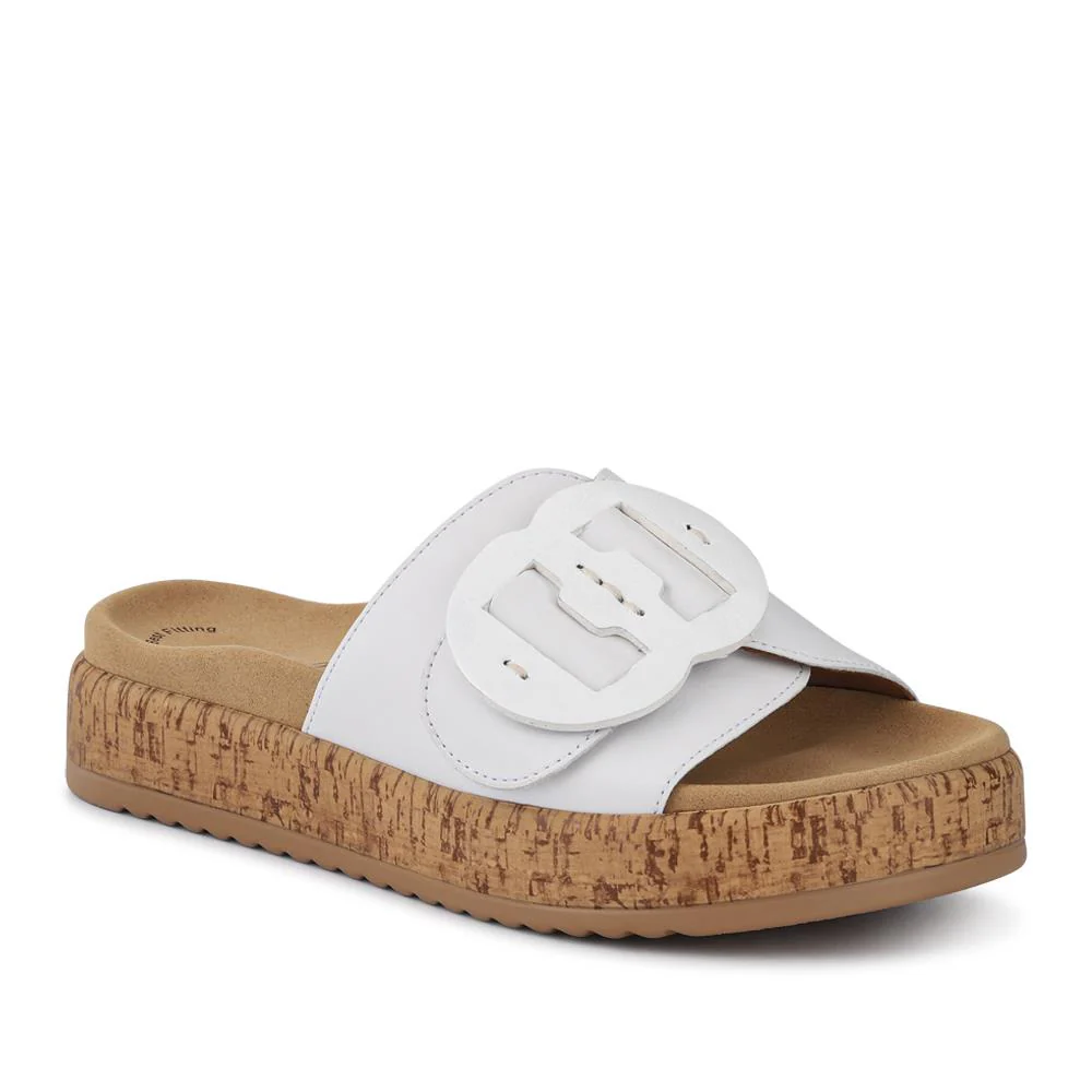 Kirby Gabor Touch Fasten Leather Mule Sandals - GAB41530 / 327 038 - White