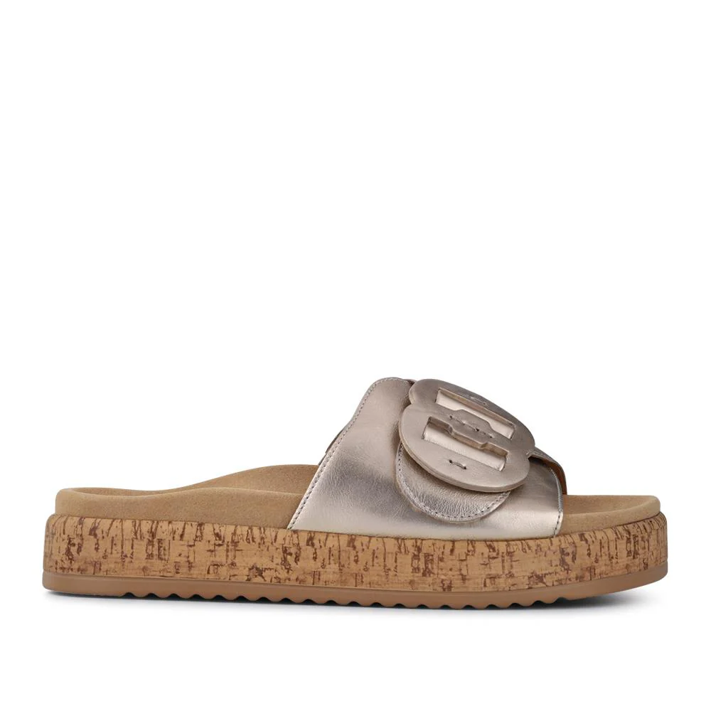 Kirby Gabor Touch Fasten Leather Mule Sandals - GAB41530 / 327 038 - Metallic - Image 2