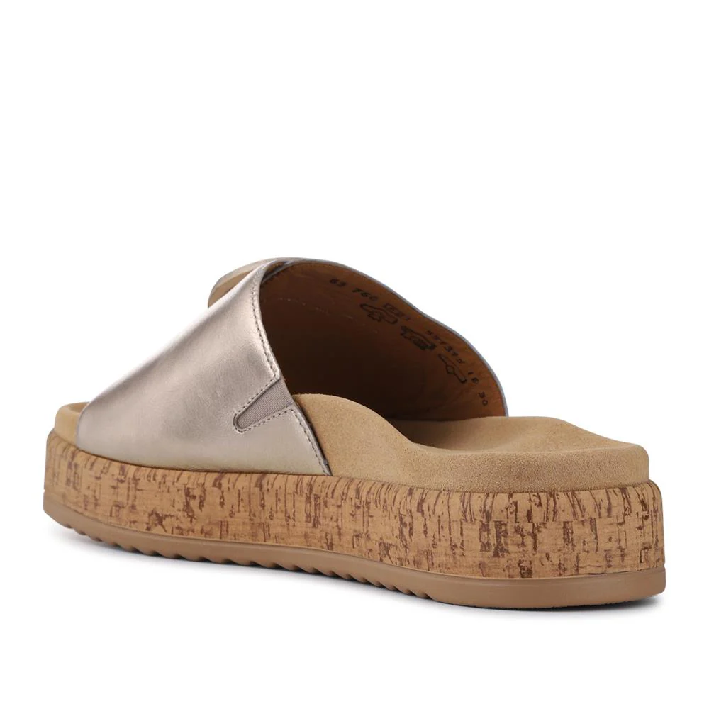 Kirby Gabor Touch Fasten Leather Mule Sandals - GAB41530 / 327 038 - Metallic - Image 3