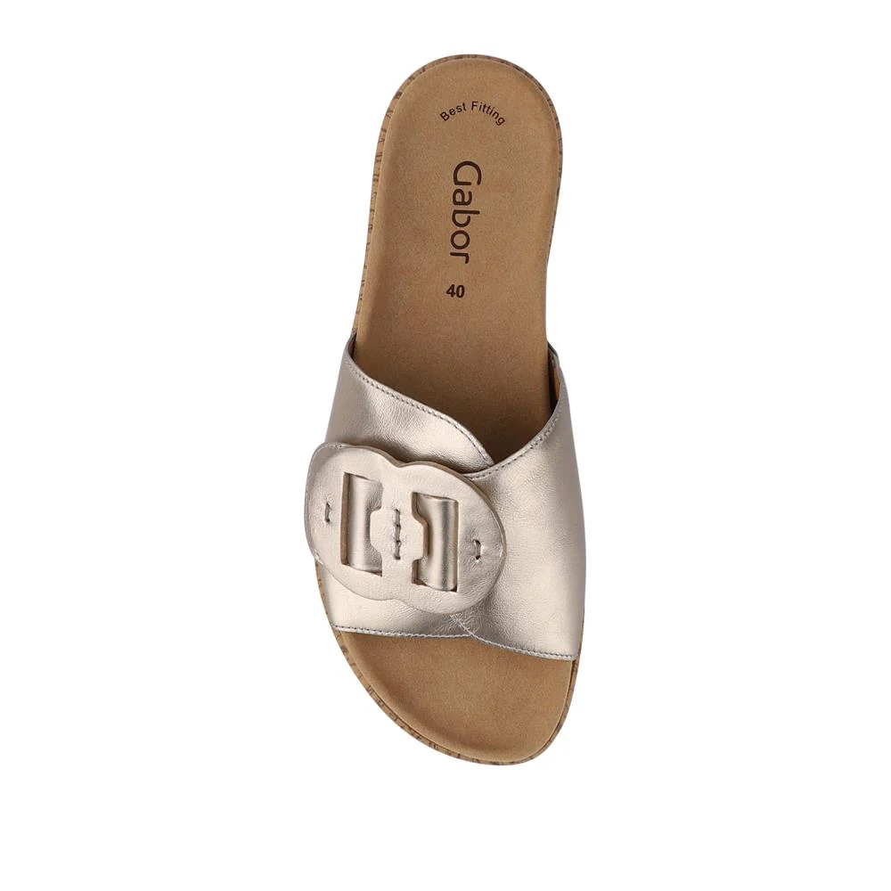 Kirby Gabor Touch Fasten Leather Mule Sandals - GAB41530 / 327 038 - Metallic - Image 4