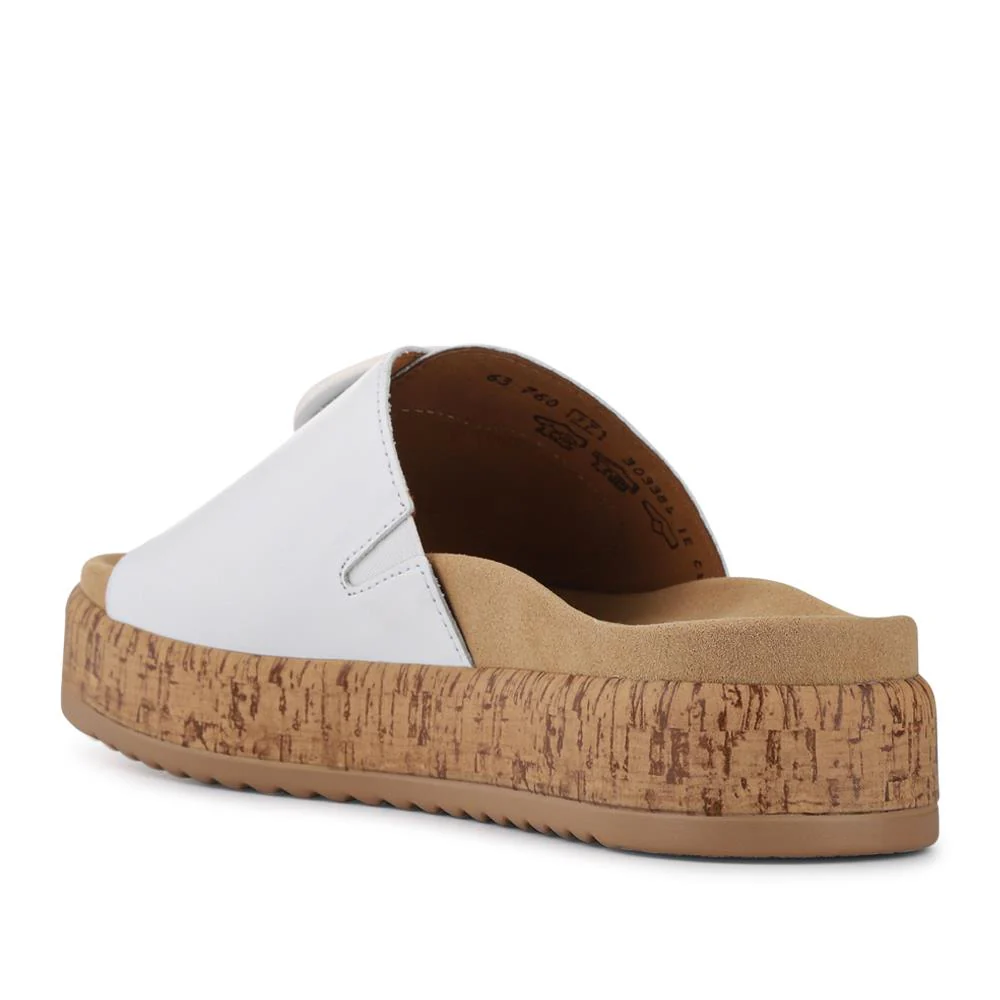 Kirby Gabor Touch Fasten Leather Mule Sandals - GAB41530 / 327 038 - White - Image 3