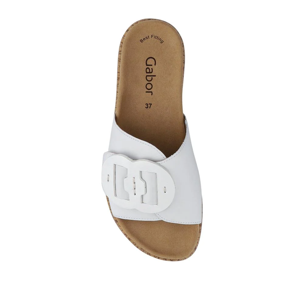 Kirby Gabor Touch Fasten Leather Mule Sandals - GAB41530 / 327 038 - White - Image 4