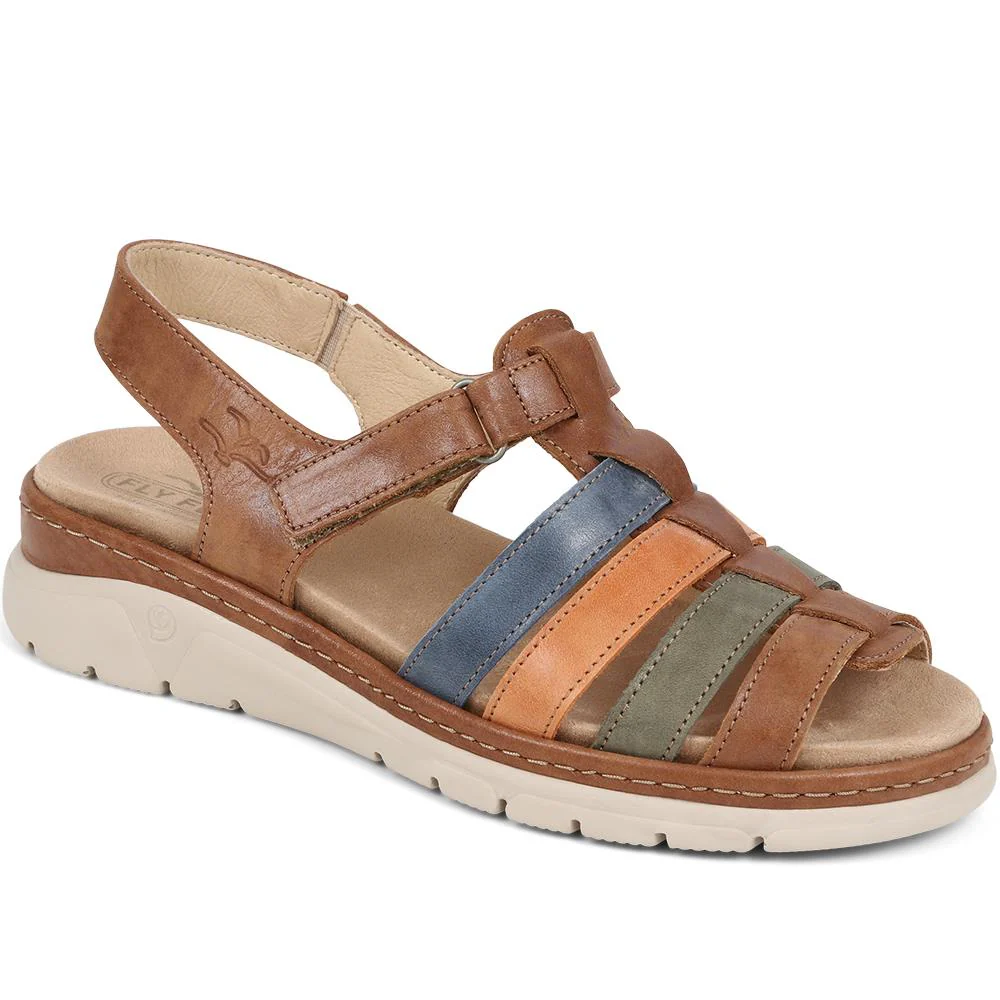Touch-Fasten Leather Sandals - CAL39020 / 325 263 - Image 2