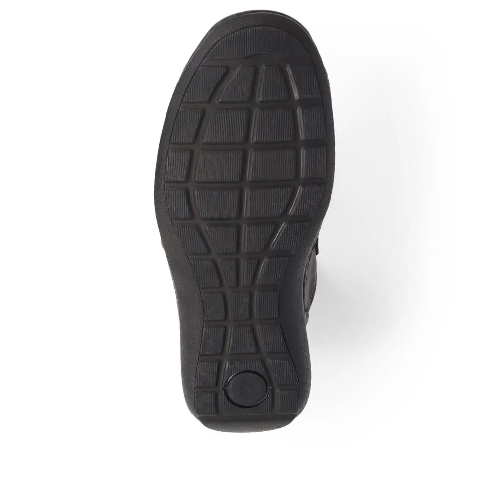 Touch-Fasten Leather Shoes - HAK26000 / 310 502 - Black - Image 4