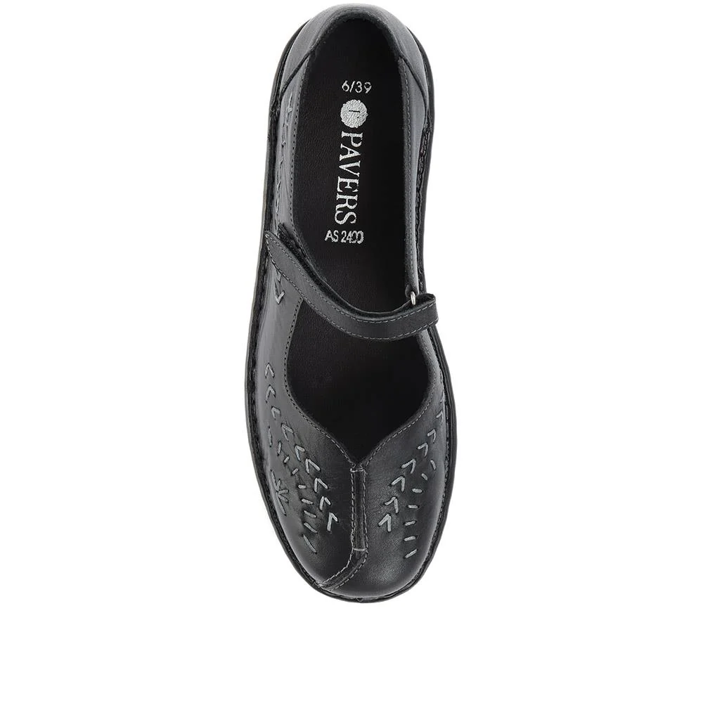 Touch-Fasten Mary Janes - AS2400 / 308 534 - Black - Image 7
