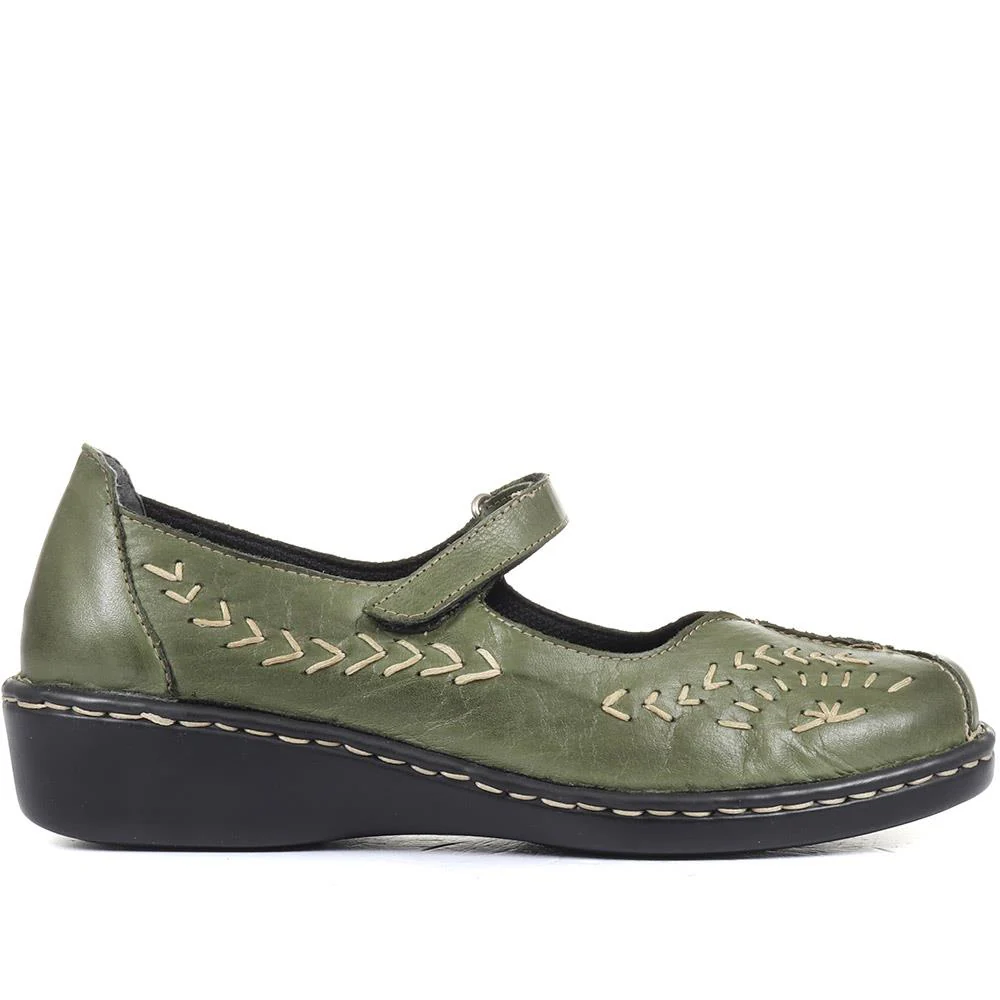 Touch-Fasten Mary Janes - AS2400 / 308 534 - Khaki - Image 2